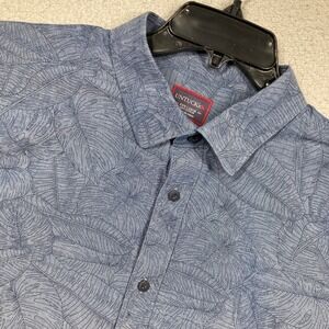 UNTUCKit Shirt Mens 3XL Blue Tropical Palm Leaf Short Sleeve Button Up Cotton